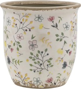 Ghiveci cu motiv floral, H14.5/D14.5 cm Cavaillon
