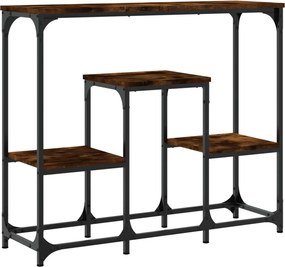 vidaXL Măsuță consolă, stejar fumuriu, 89,5x28x76 cm, lemn prelucrat