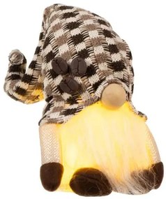 Decoratiune de craciun, elf gri, cu led, 33x10x12 cm, Ruhhy