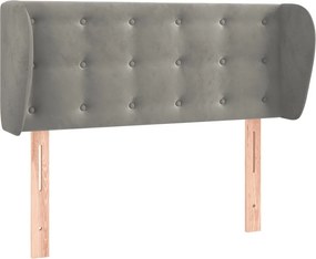 vidaXL Tăblie de pat cu aripioare gri deschis 103x23x78/88 cm catifea