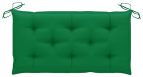 Banca de gradina, cu perna verde, 112 cm, lemn masiv de tec 1, Verde, Verde, 1