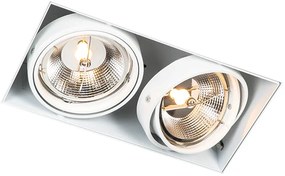 Spot integrat alb GU10 AR111 fara rama 2 lumini - Oneon