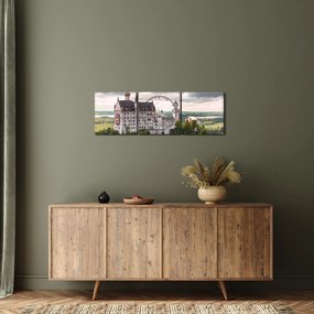 Tablou - Castelul pe stânci (cu ceas) (90x30 cm)