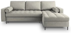 Canapea extensibilă cu șezlong dreapta Milo Casa Santo, gri deschis