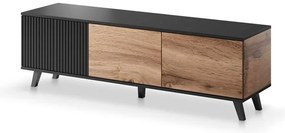 Comoda TV Random RTV1 stejar wotan/negru - L150 x A40 x h47 cm