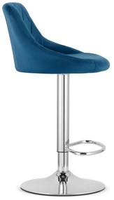 OFERTA Scaun de bar albastru VELVET KAST II. calitate secundara