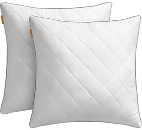 SONGMICS HOME Set de 2 perne de pat, utilizare iarnă-vară, 60 x 60 cm, alb