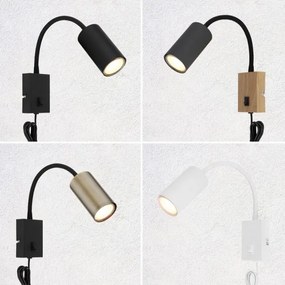 Lampă de perete flexibilă ROBBY 1xGU10/25W/230V neagră Globo 57911WB