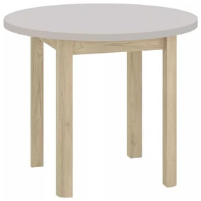 Masă de bucătărie Adam - 80 cm diametru, crem / stejar cremona