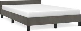 vidaXL Cadru de pat fără saltea, gri închis, 120x200 cm, catifea