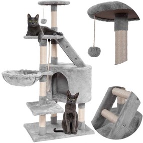 Postament de zgâriere pentru pisici - gri 120 cm x 80 cm x 55 cm