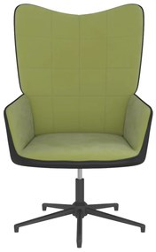 327834 vidaXL Scaun de relaxare, verde deschis, catifea și PVC