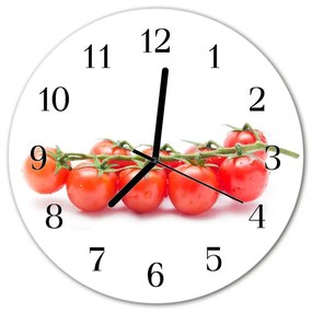 Ceas de perete din sticla rotund Tomate Alimente și băuturi alb