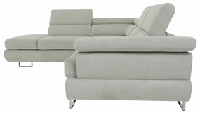 Colţar, material textil gri deschis, model stânga, BUTON P