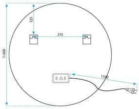 Oglinda LED 60cm MMJ auriu periat
