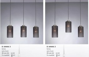 Lustra moderna cu 3 pendule design italian 10000 fumuriu