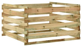 Compostor de gradina din sipci 120x120x70 cm lemn de pin tratat
