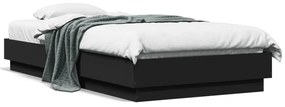 839540 vidaXL Cadru de pat cu lumini LED, negru, 90x190 cm