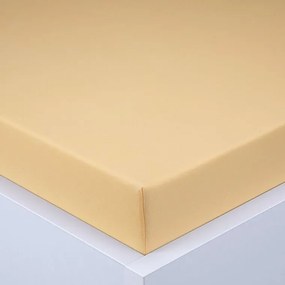 decoDoma Cearşaf cu elastic jersey EXCLUSIVE galben 180 x 200 cm