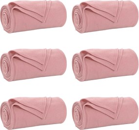 vidaXL Pături de aruncat 6 pcs Roz 200 x 150 cm Molton