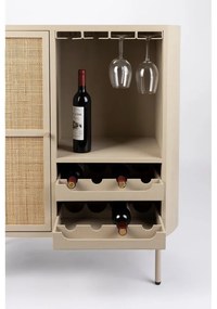 Dulap vinotecă crem din ratan pentru 8 sticle, 90x100 cm Amaya – White Label