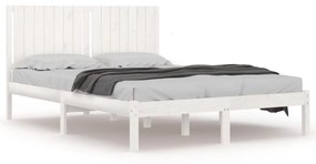 3104424 vidaXL Cadru de pat, alb, 160x200 cm, lemn masiv de pin