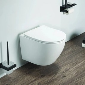 Vas wc suspendat Rune Ivaldi Tornado rimless, cu sistem vortex si capac slim softclose