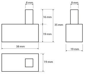 SAPHO XQ202 X-Square cârlig pătrat