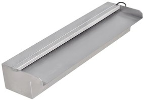vidaXL Fântână piscină dreptunghiulară LED-uri 45 cm oțel inoxidabil