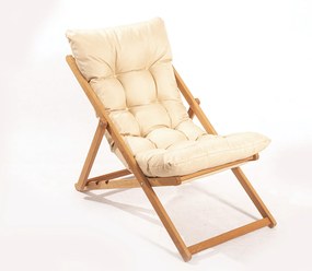 Set mobilier gradina Relax haaus V1, 3 piese, Maro/Crem, 100% lemn de fag