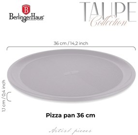 Tava pizza 36 cm Taupe Berlinger Haus BH 7925, antiaderenta, gri