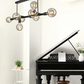 Lustră pe tijă ASTRID 8xE27/60W/230V negru