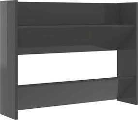 vidaXL Pantofare de perete, gri extralucios, 80x18x60 cm, PAL
