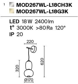 Aplica de perete LED design modern decorativ Pattern auriu