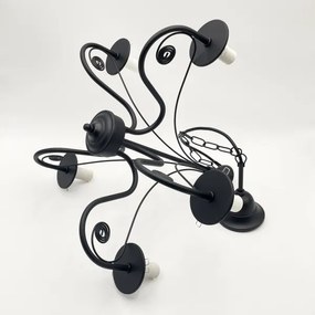 Lustră pe lanț Brilagi COTTAGE 5xE14/40W/230V negru/maro