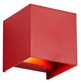 Lampă de perete modernă de exterior roșu închis, cu LED IP54 - Edwin