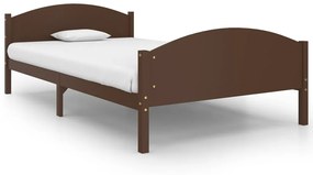 322043 vidaXL Cadru de pat, maro închis, 120x200 cm, lemn masiv de pin