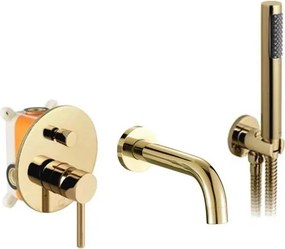 Baterie incastrata auriu cada Rea Lungo ingropat si set de dus inclus
