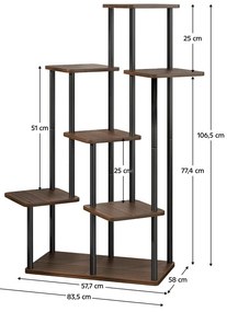 Suport flori Anita (lemn închis + negru) . 1116207