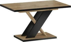Masa extensibila ERYK, stejar artisan/negru, PAL laminat, 138/178x85x7