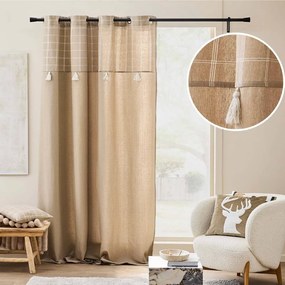 Draperie maro din amestec de bumbac 140x240 cm Everest – douceur d'intérieur