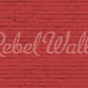Fototapet, Wall of Bricks, Red, Rebel Walls