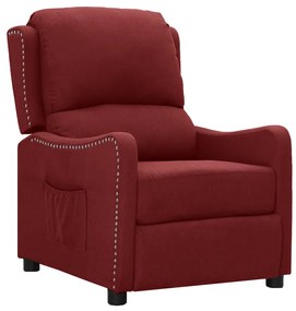 3093398 vidaXL Fotoliu cu ridicare, roșu vin, material textil