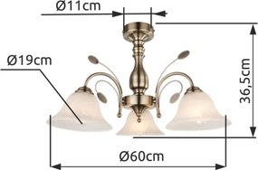 Globo 69007-3 - Plafoniera POSETS 3xE27/60W/230V