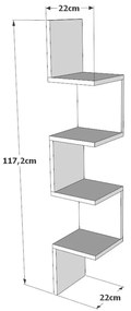 Bibliotecă de perete cu aspect de lemn de pin 22x117 cm Laura – Kalune Design