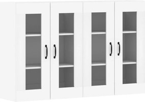 vidaXL Dulapuri montate pe perete, 2 buc, alb, lemn prelucrat