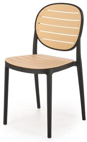 Scaun plastic K529 negru/natur
