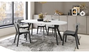 Masă de dining extensibilă ARTUR alb/negru