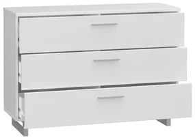 Comoda Soprano, Alb Si Alb Super Lucios, 120.1 Cm