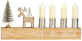 Sfesnic de advent din lemn CPRIB 31x16 cm natural